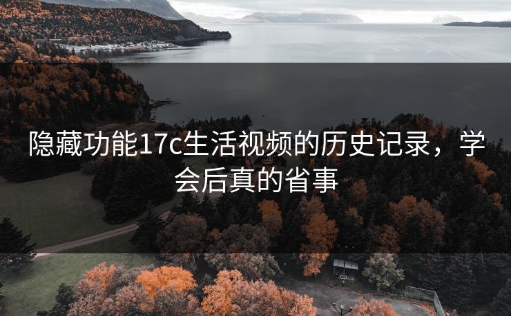 隐藏功能17c生活视频的历史记录，学会后真的省事